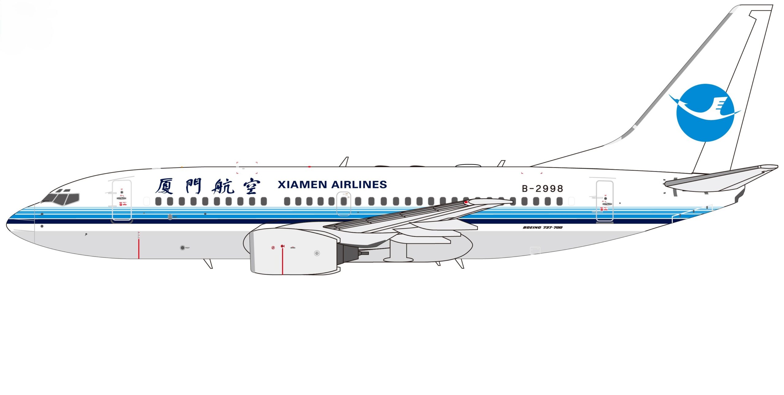 NG Models 1:400 Xiamen Airlines Boeing B737-700 B-2998 (NG64138)