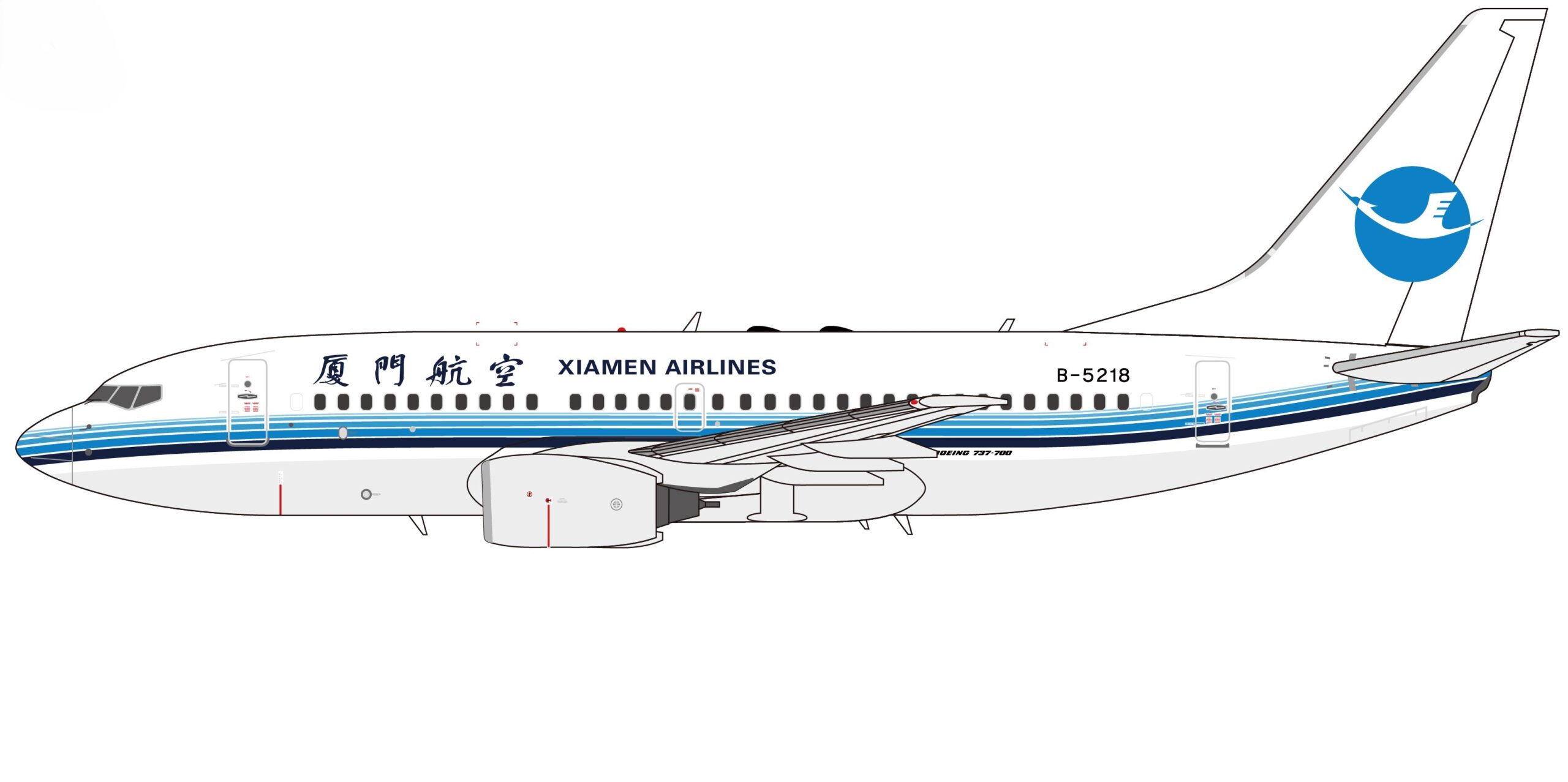 NG Models 1:400 Xiamen Airlines Boeing B737-700 B-5218 (NG64139)