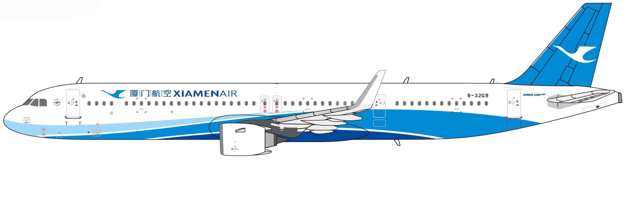 NG Models 1:400 Xiamen Airlines Airbus A321neo B-32G9 (NG64143)
