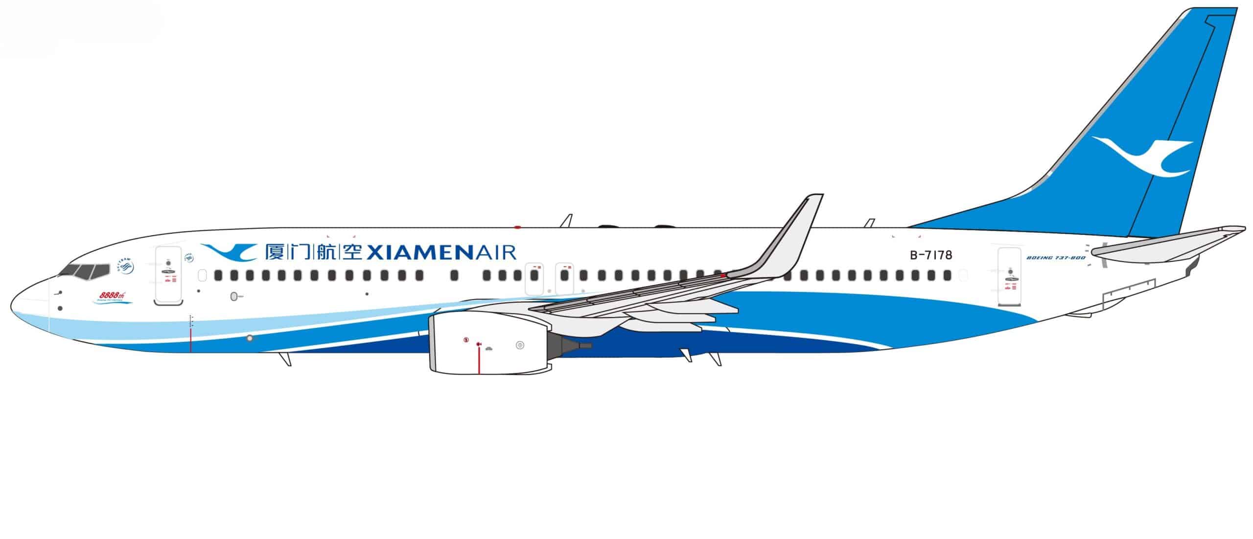 NG Models 1:400 Xiamen Airlines Boeing B737-800w "8,888th 737" B-7178 (NG64148)