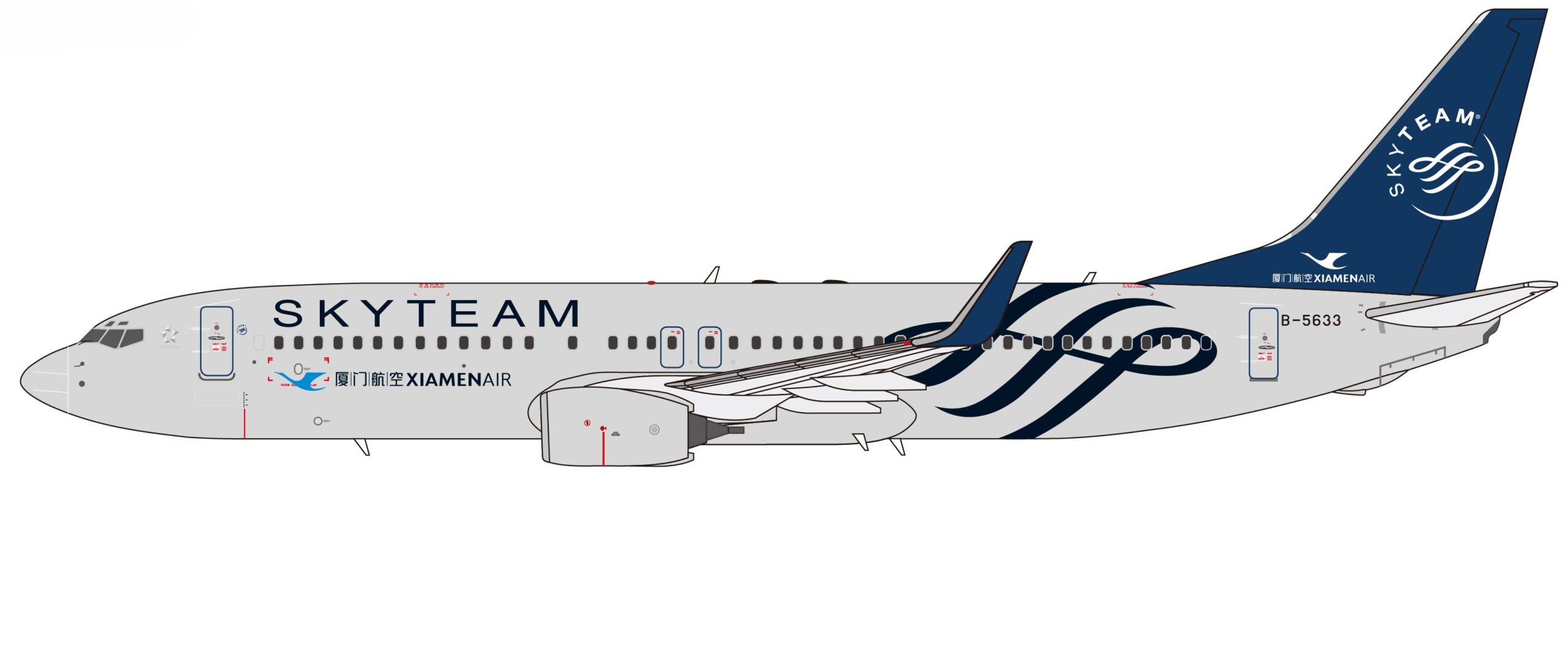 NG Models 1:400 Xiamen Airlines Boeing B737-800w "SkyTeam" B-5633 (NG64150)