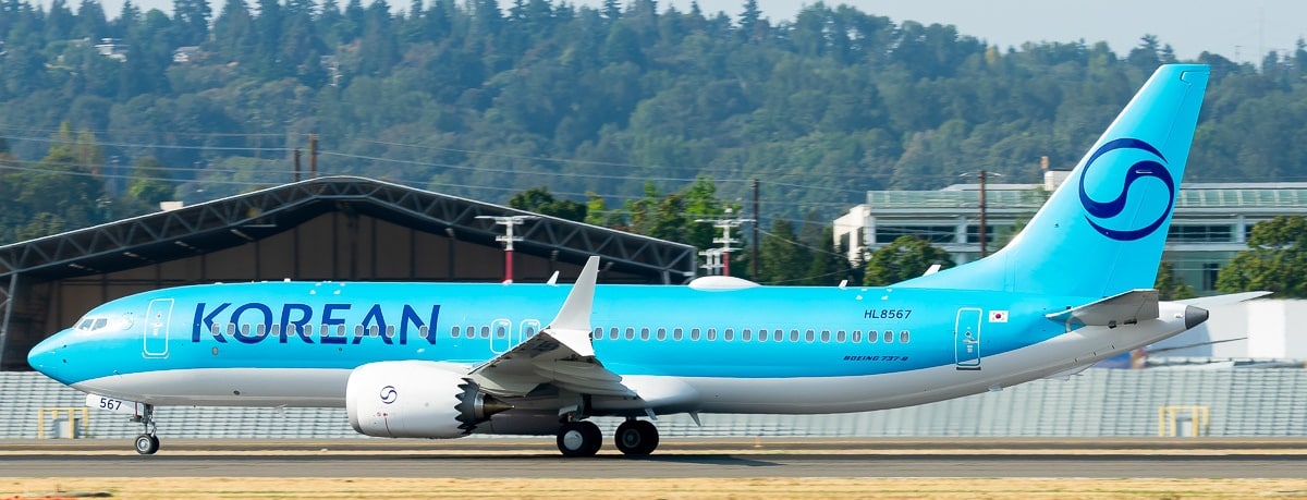 JC Wings 1:200 Korean Air Boeing B737 MAX 8 HL8567 (SA2112)