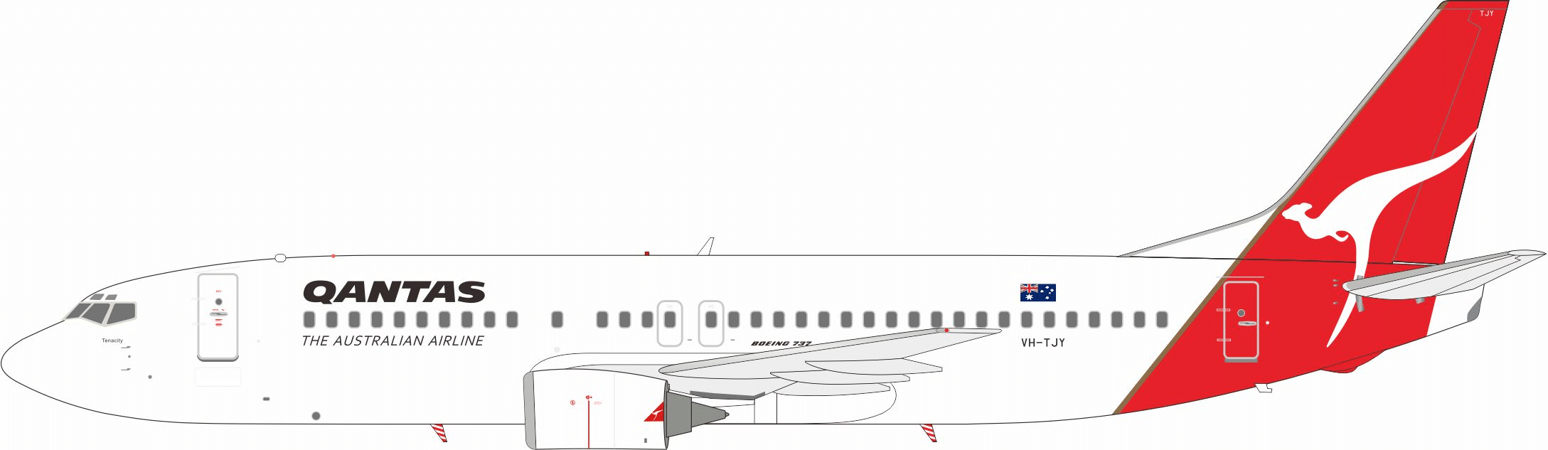 InFlight 200 1:200 Qantas Airways Boeing B737-400 "The Australian Airline" VH-TJY (IF734QF0524)
