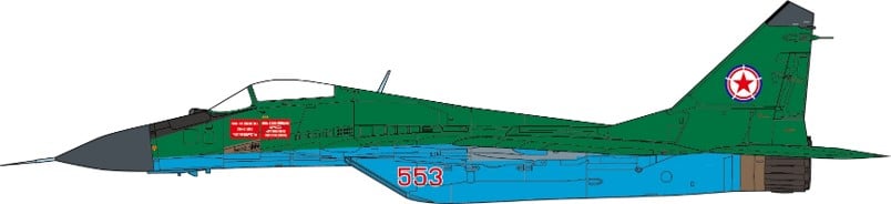 JC Wings Military 1:72 North Korean People's Army Air Force (KPAF) Mikoyan MiG-29A Fulcrum 553 (JCW-72-MG29-018)