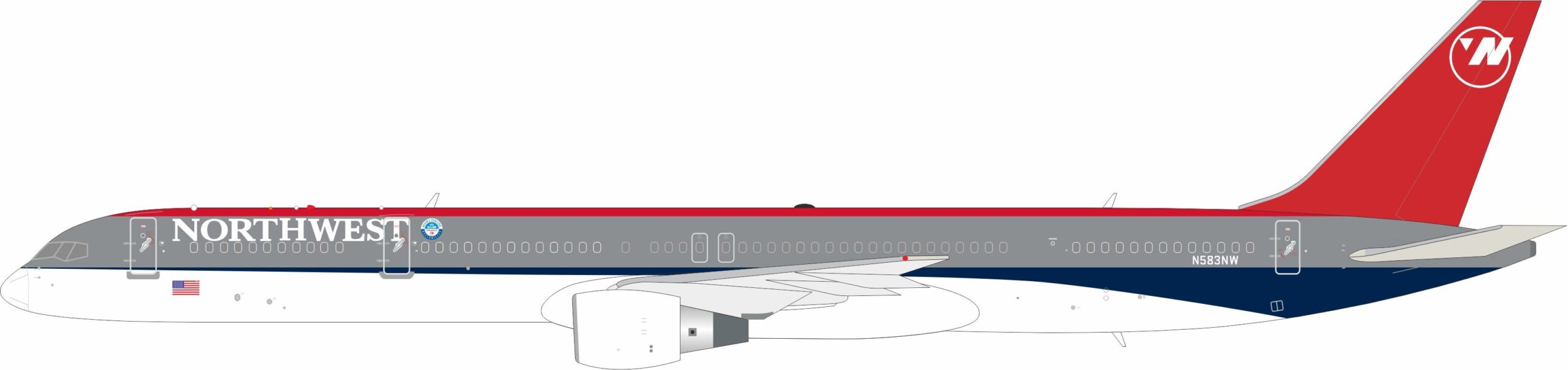 InFlight 200 1:200 Northwest Airlines Boeing B757-300 N583NW (B-753-NW-583)