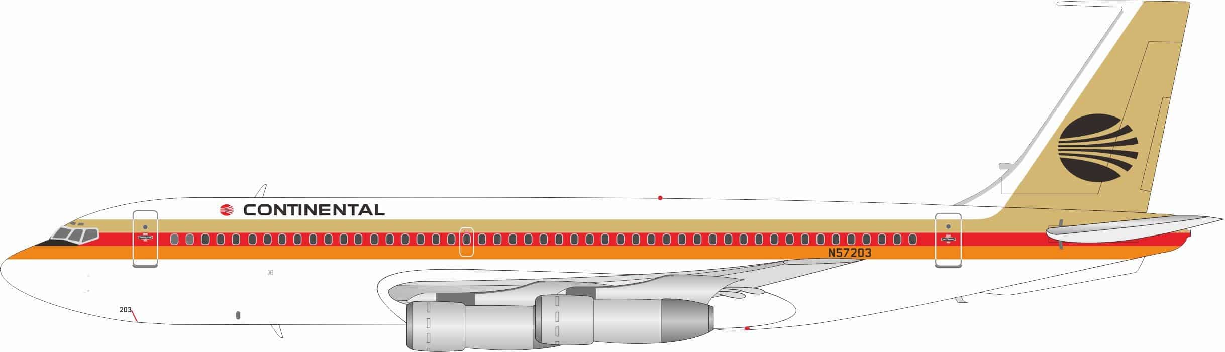 InFlight 200 1:200 Continental Airlines Boeing B720 N57203 (IF720CO1025)