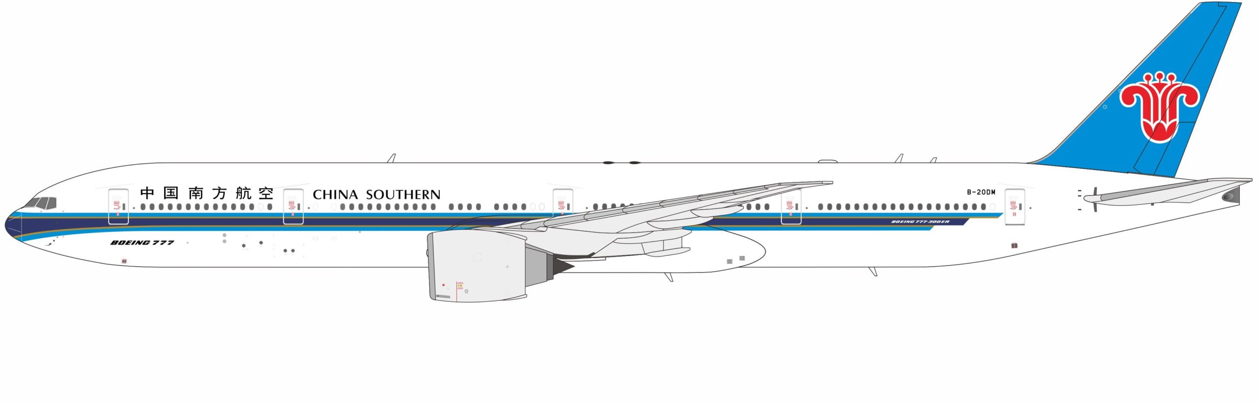 NG Models 1:400 China Southern Airlines Boeing B777-300(ER) B-20DM (NG24206)