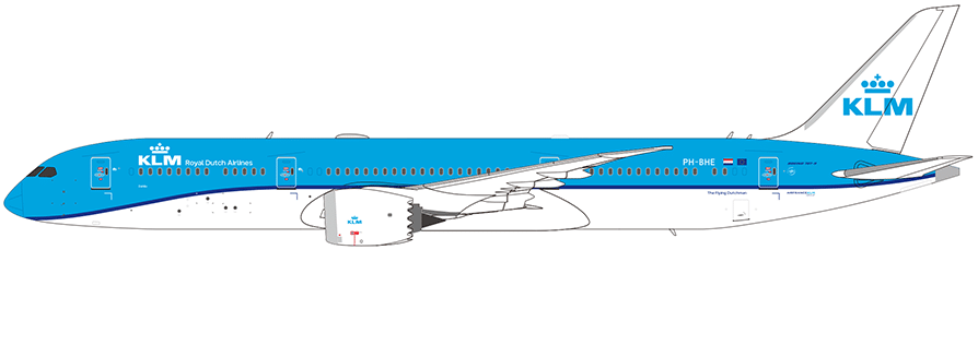 NG Models 1:400 KLM Royal Dutch Airlines Boeing B787-9 Dreamliner "Dahlia" PH-BHE (NG55149)