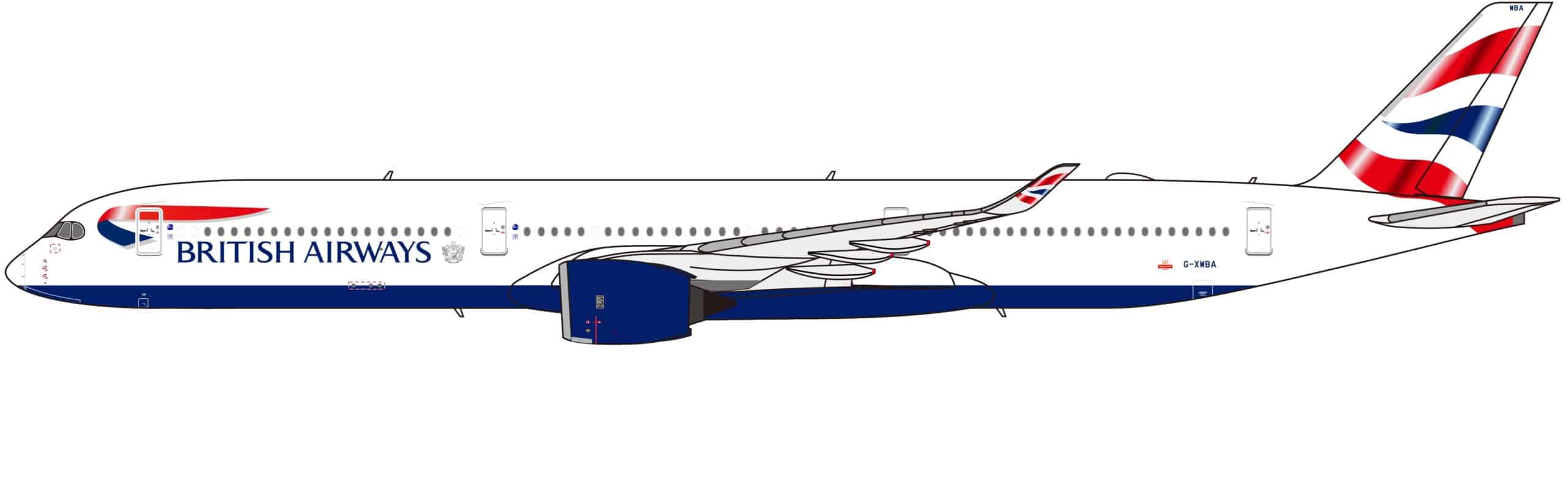 NG Models 1:400 British Airways Airbus A350-1000 XWB G-XWBA (NG57022)