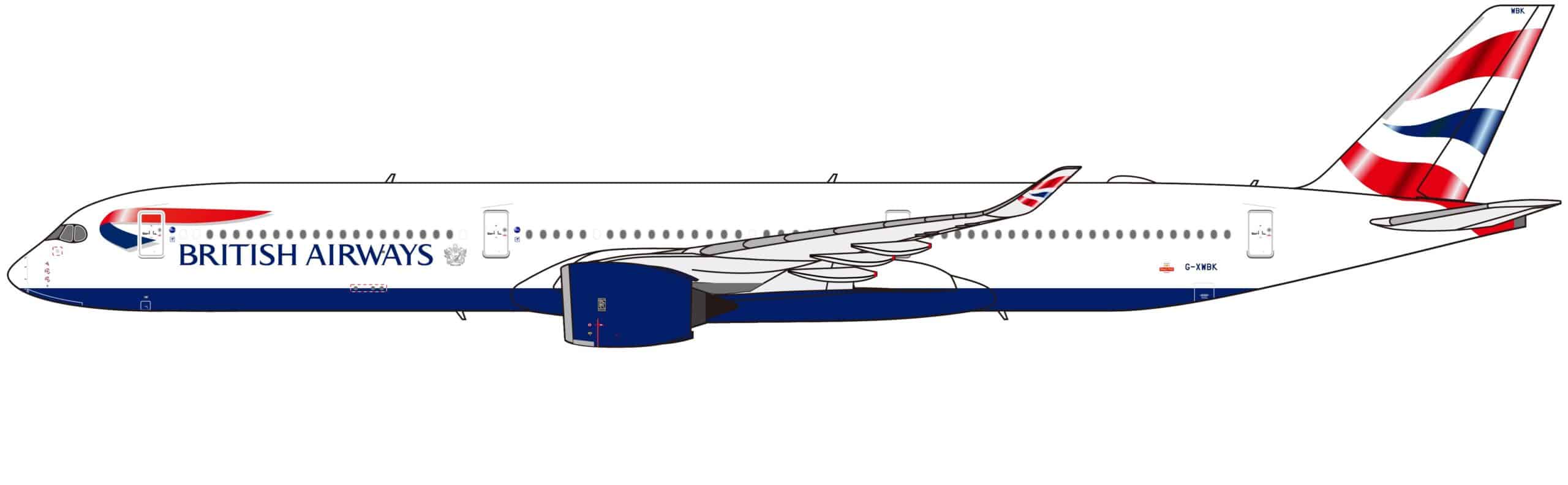 NG Models 1:400 British Airways Airbus A350-1000 XWB G-XWBK (NG57023)
