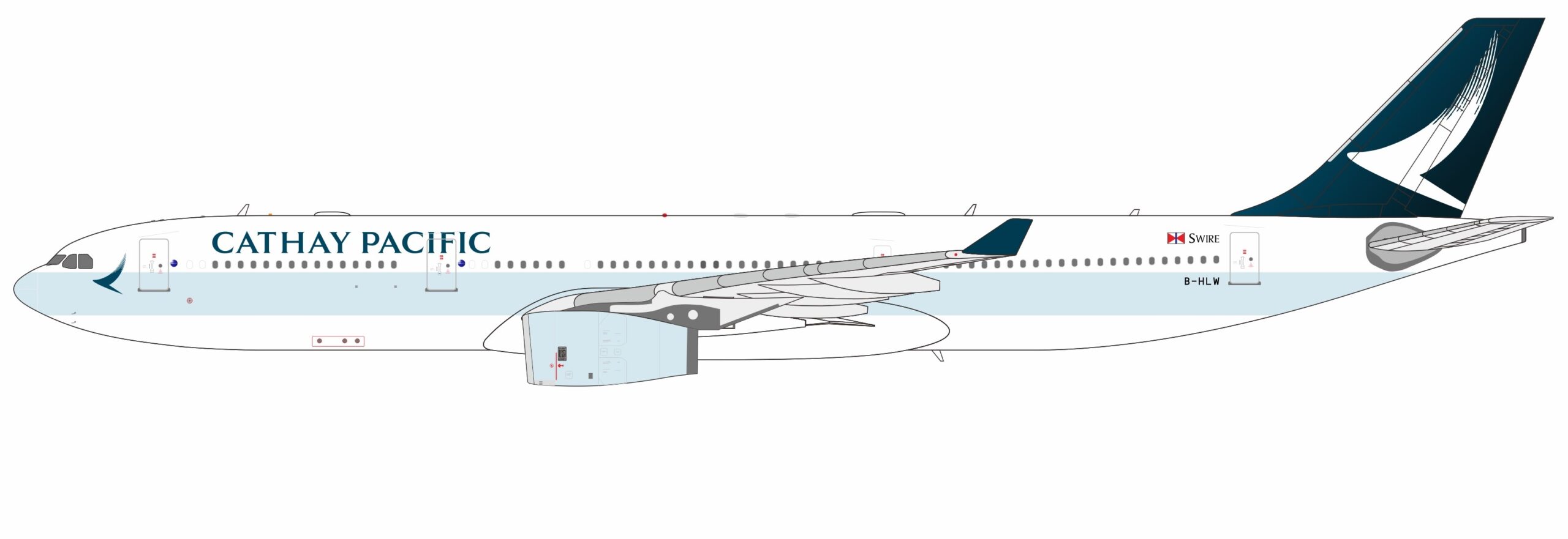 NG Models 1:400 Cathay Pacific Airbus A330-300 B-HLW (NG62083)