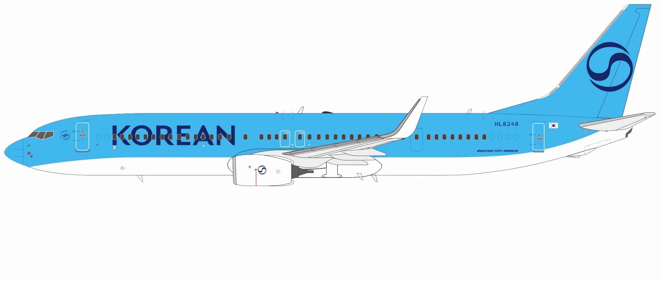 NG Models 1:400 Korean Air Boeing B737-900(ER)w HL8248 (NG79026)