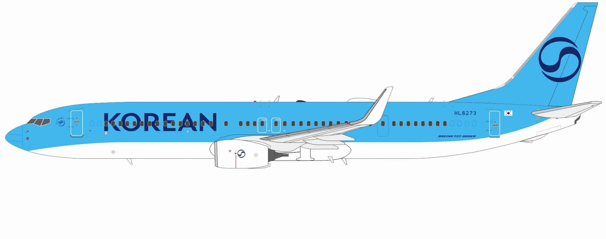 NG Models 1:400 Korean Air Boeing B737-900(ER)w HL8273 (NG79027)