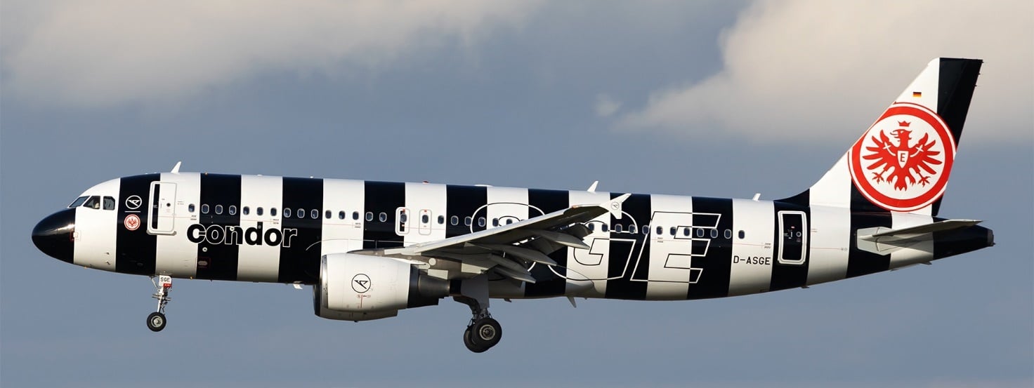 JC Wings 1:400 Condor Airbus A320-200 "Eintracht Frankfurt" D-ASGE (XX40838)