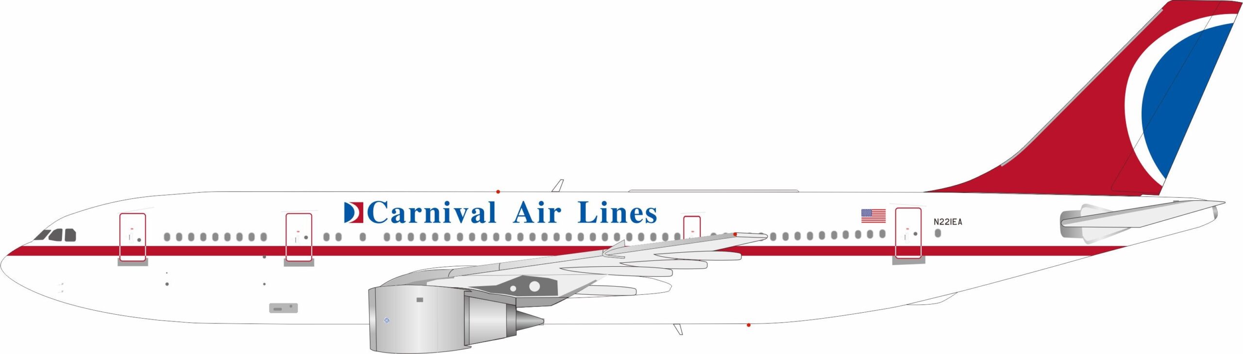 InFlight 200 1:200 Carnival Air Lines Airbus A300B4-200 N221EA (IF330B4KW0825)