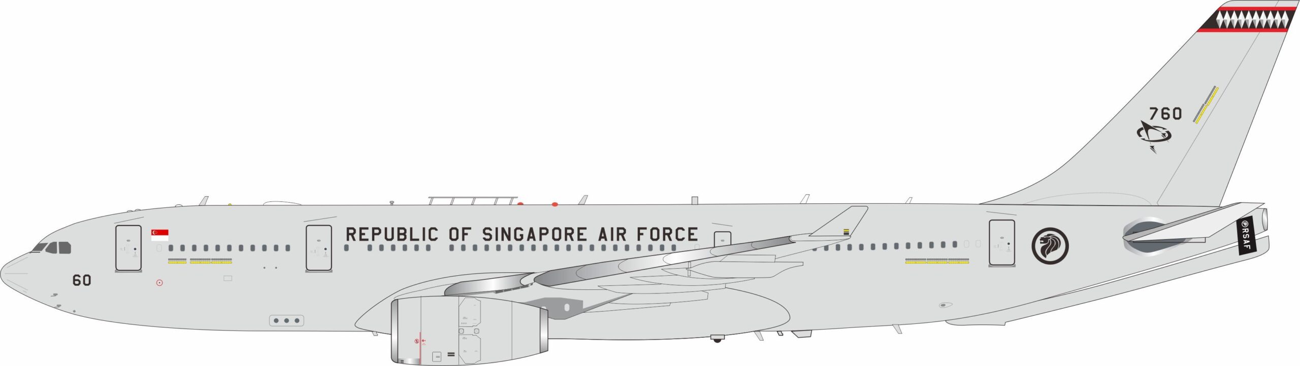 InFlight 200 1:200 Republic of Singapore Air Force (RSAF) Airbus A330-200MRTT 760 (IFMRTTSAF760)