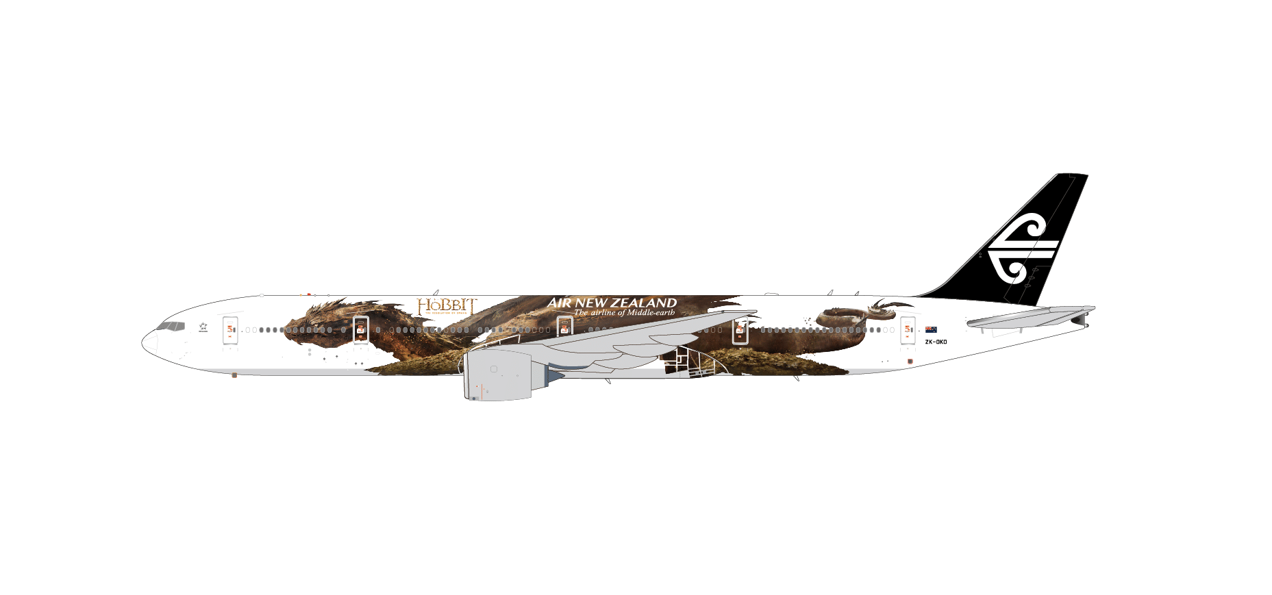 JC Wings 1:400 Air New Zealand Boeing B777-300(ER) "The Hobbit: The Desolation of Smaug - Flaps Down" ZK-OKO (XX40621A)