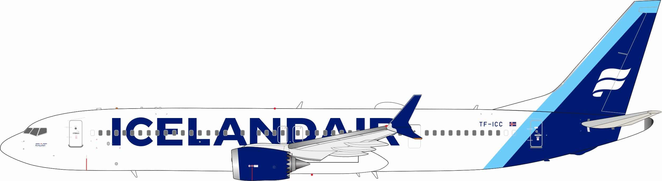 InFlight 200 1:200 Icelandair Boeing B737 MAX 9 "Kirkjufell" TF-ICC (IF739MFI0925)