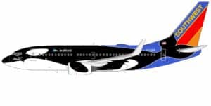 NG Models 1:200 Southwest Airlines Boeing B737-700w "Shamu" N713SW (NG05038)