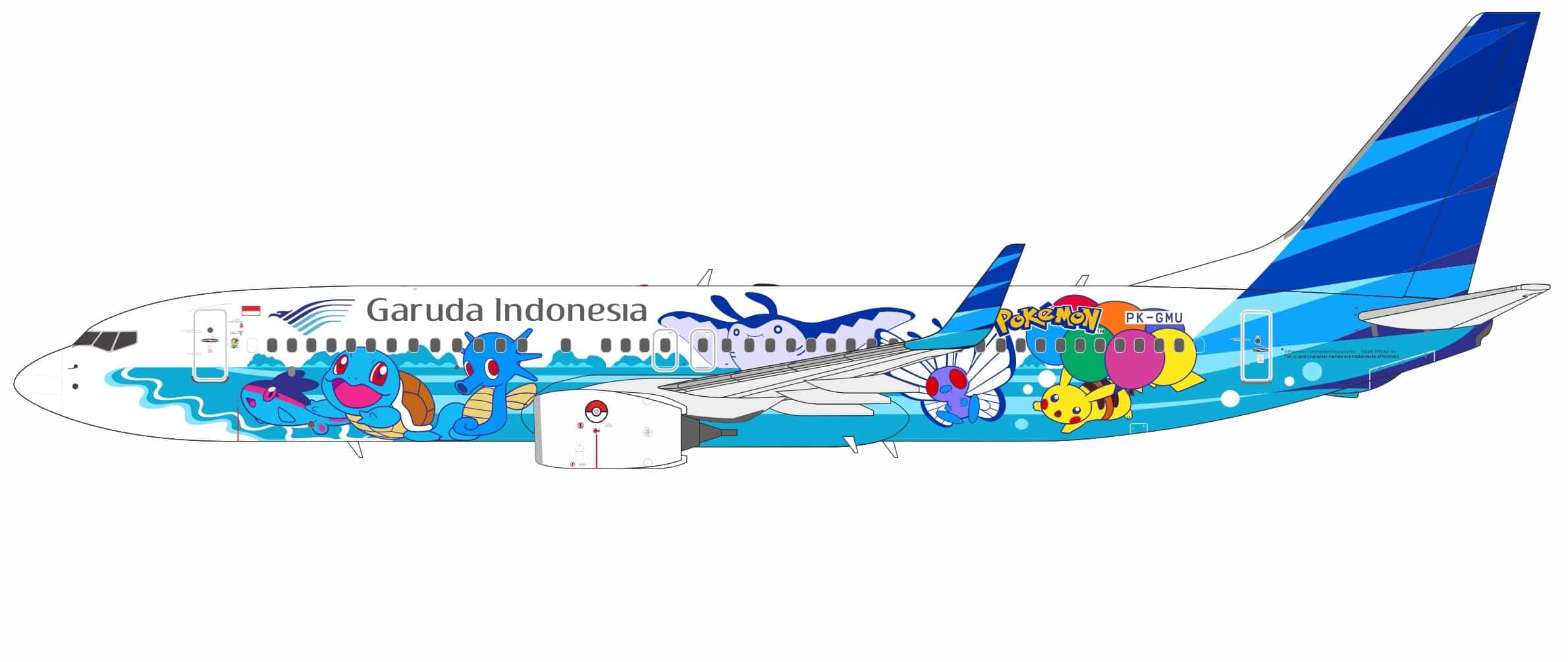 NG Models 1:200 Garuda Indonesia Boeing B737-800w "Pikachu Jet GA-1" PK-GMU (NG08012)