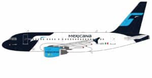 NG Models 1:400 Mexicana Airbus A318-100 XA-UBS (NG48028)