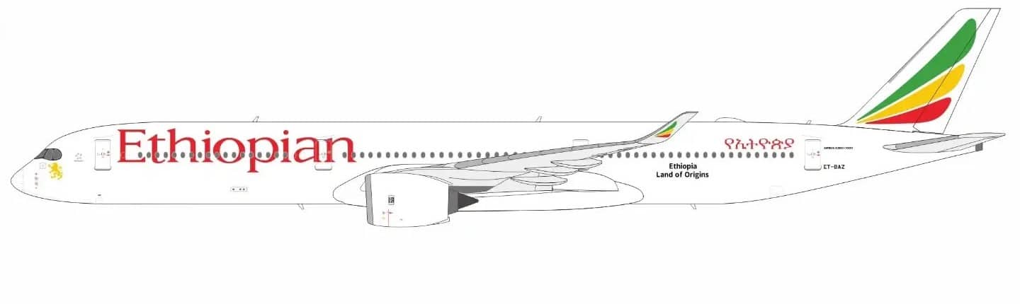 NG Models 1:400 Ethiopian Airlines Airbus A350-1000 XWB ET-BAZ (NG57035)