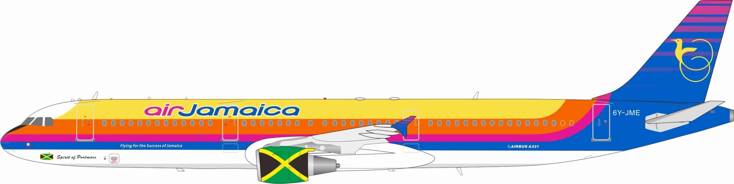 InFlight 200 1:200 Air Jamaica Airbus A321-200 "Spirit of Portmore" 6Y-JME (IF321JM1125)