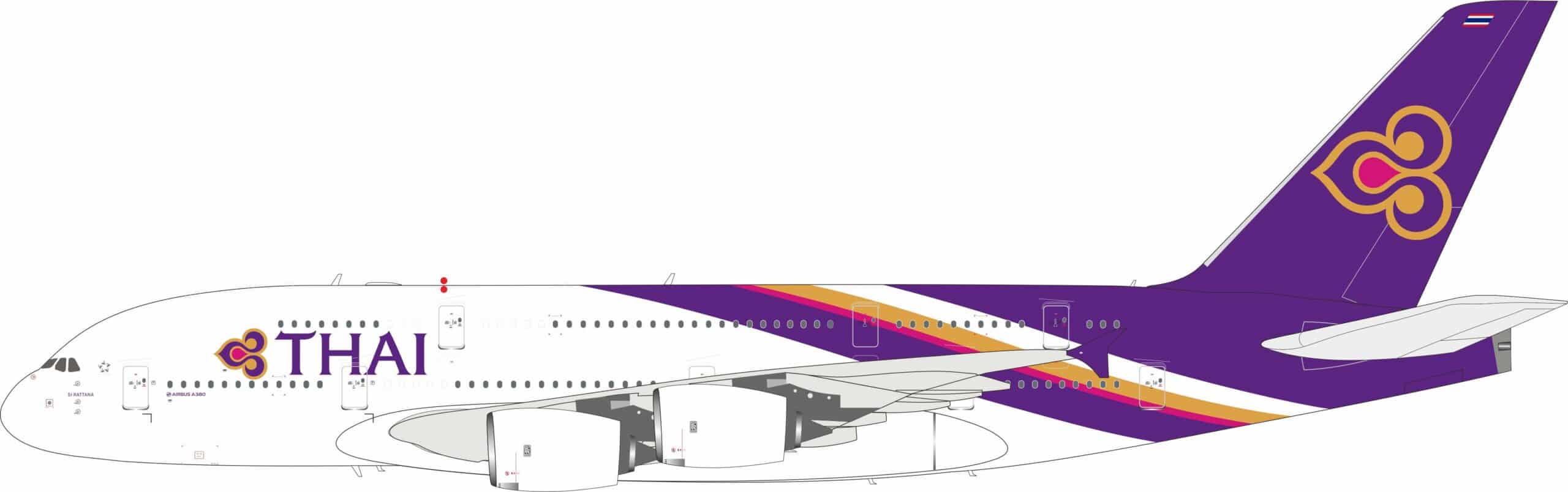 InFlight 200 1:200 Thai Airways Airbus A380-800 "Si Rattana" HS-TUA (IF380TQ1225)