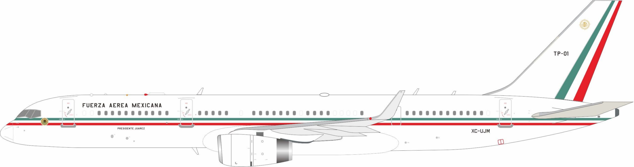 InFlight 200 1:200 Fuerza Aerea Mexicana (Mexican Air Force) Boeing B757-200w XC-UJM (IF752TP01)