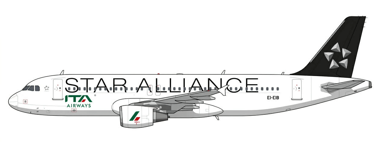 JC Wings 1:400 ITA Airways Airbus A320-200 "Star Alliance" EI-EIB (XX40855)