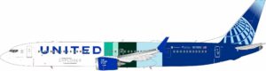 InFlight 200 1:200 United Airlines Boeing B737 MAX 10 "The future is SAF" N27602 (IF73XUA1225)