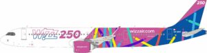 InFlight 200 1:200 Wizz Air Malta Airbus A321neo "250th Aircraft" 9H-WMR (IF321W40526)
