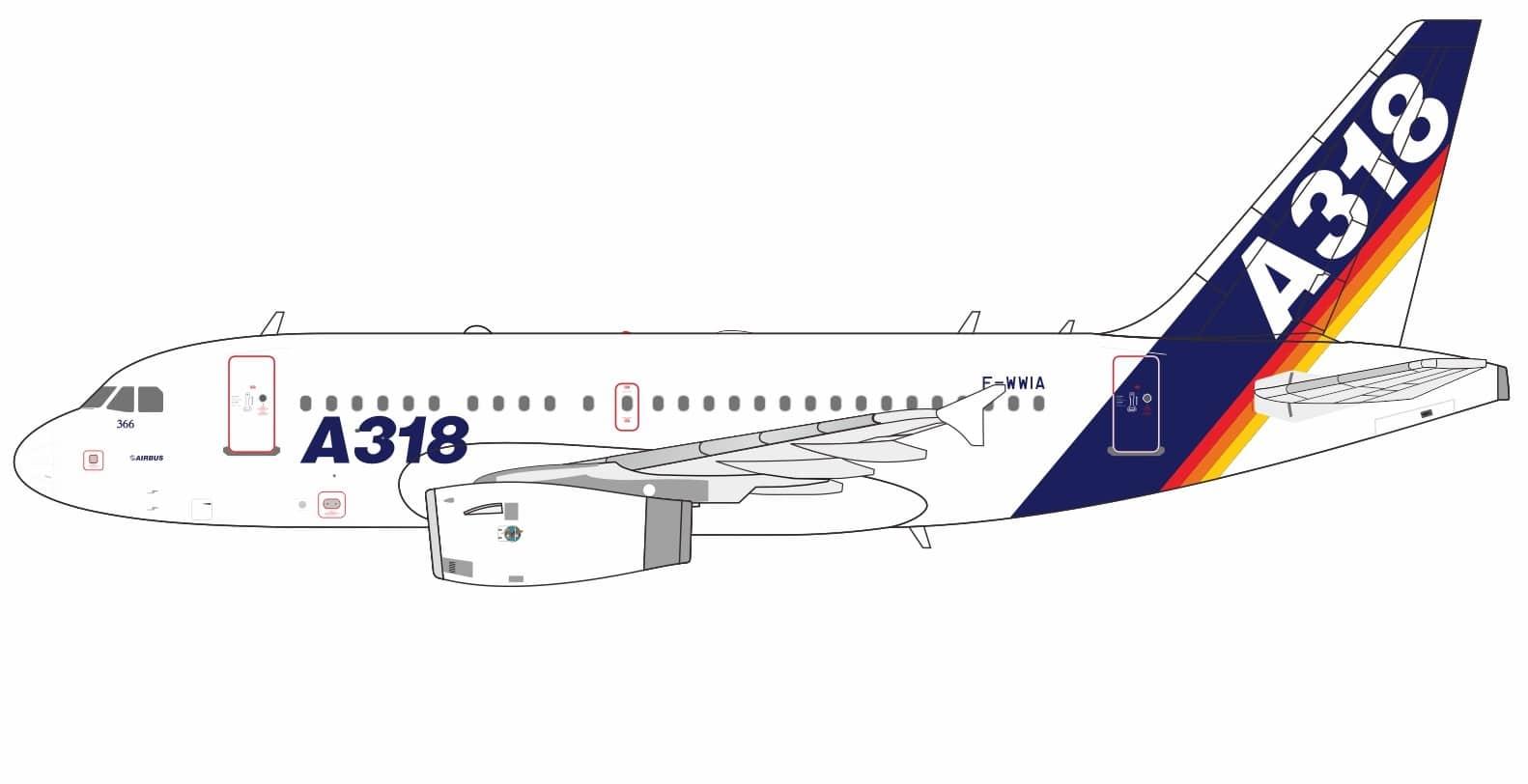 NG Models 1:400 Airbus Industries Airbus A318-100 "House Colours" F-WWIA (NG48019)