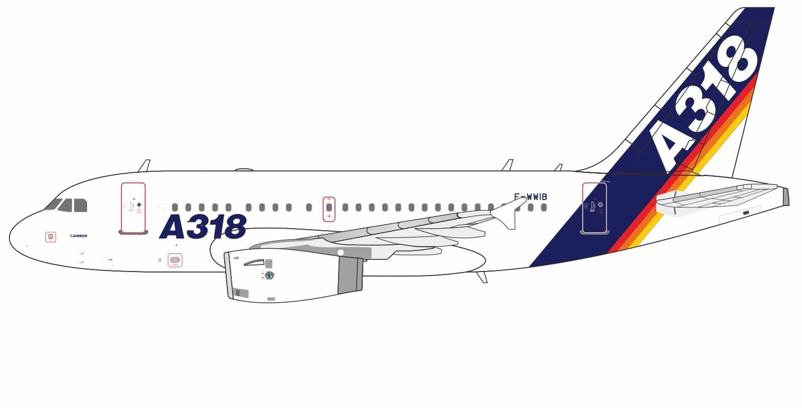 NG Models 1:400 Airbus Industries Airbus A318-100 "House Colours" F-WWIB (NG48020)