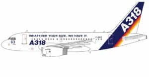 NG Models 1:400 Airbus Industries Airbus A318-100 "What Ever Your Size, We Have It." F-WWIB (NG48021)