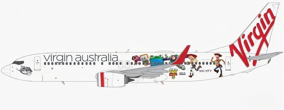 JC Wings 1:400 Virgin Australia Boeing B737-800w "Toy Story 5" VH-YFY (XX40900)