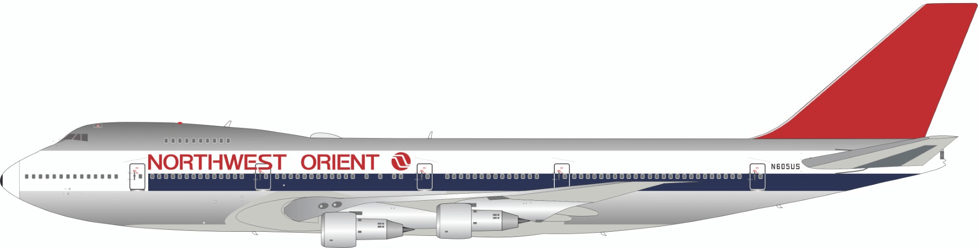 InFlight 200 1:200 Northwest Orient Airlines Boeing B747-100 N605US (B-741-605P)