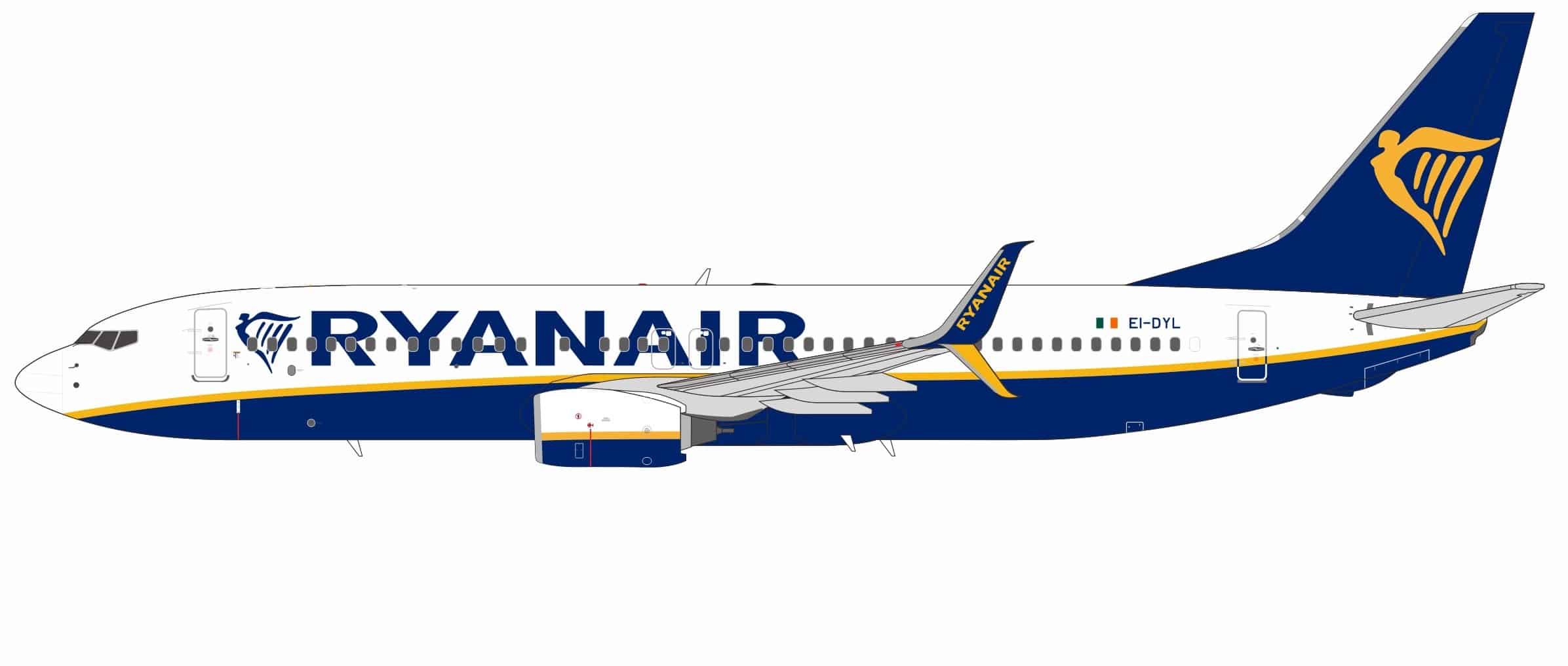 NG Models 1:200 Ryanair Boeing B737-800S EI-DYL (NG08065)
