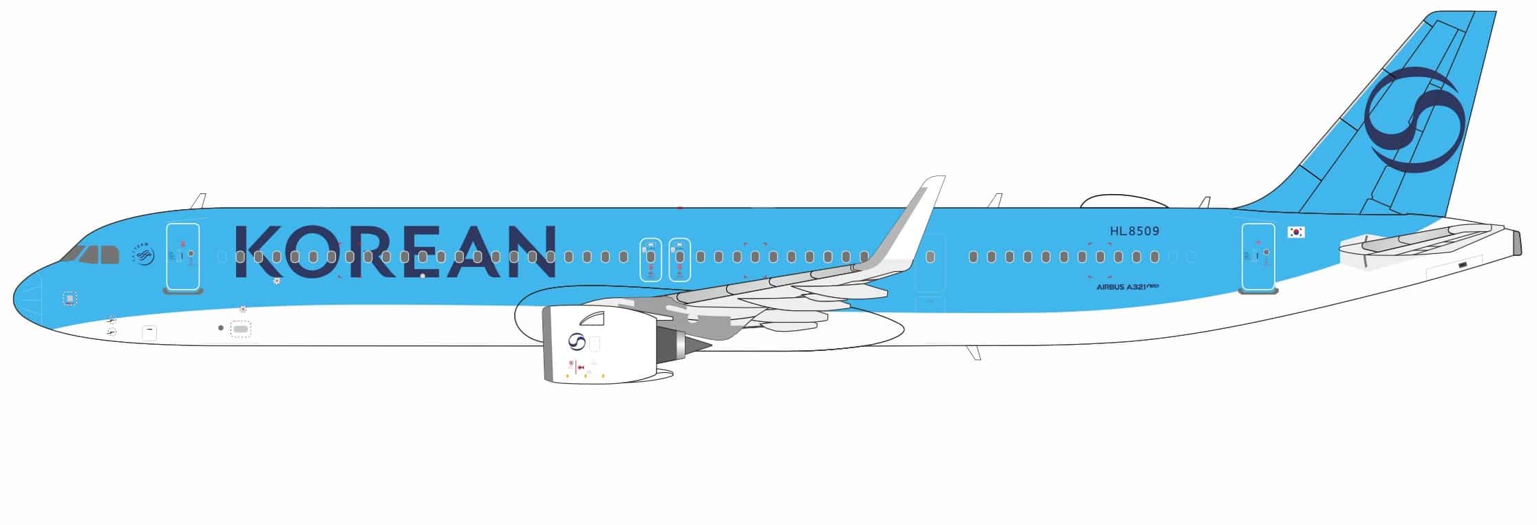 NG Models 1:400 Korean Air Airbus A321neo HL8509 (NG13144)