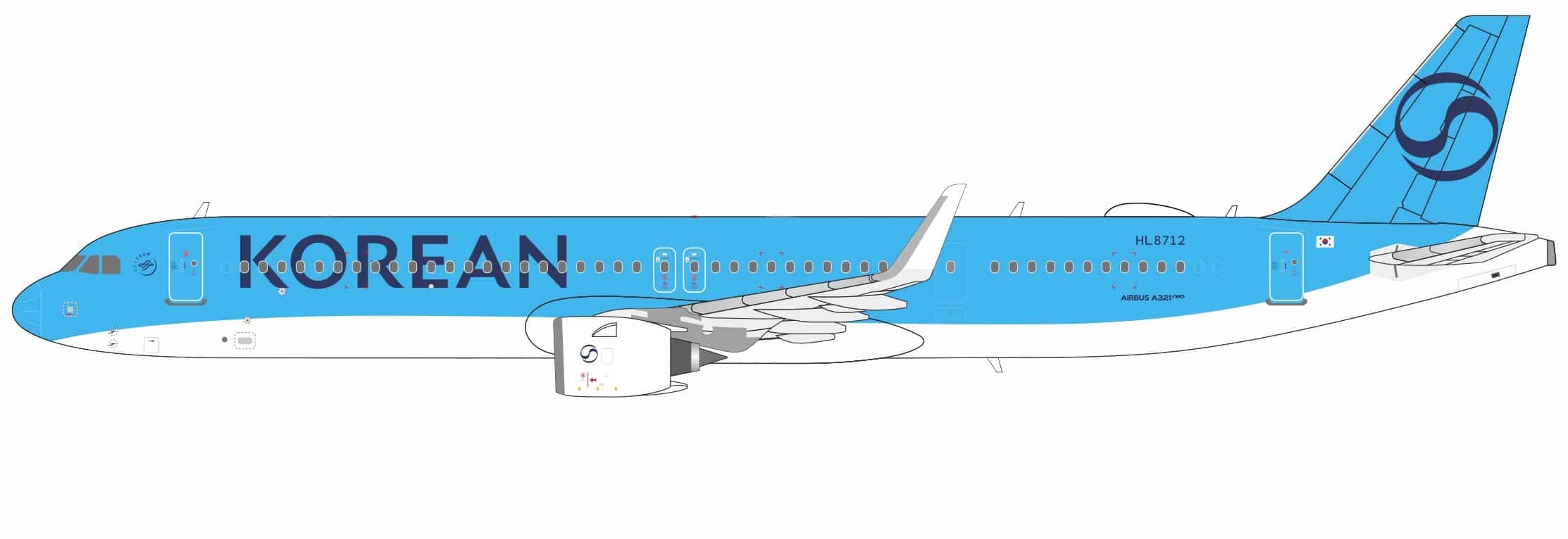 NG Models 1:400 Korean Air Airbus A321neo HL8712 (NG13151)