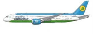 JC Wings 1:400 Uzbekistan Airways Boeing B787-8 Dreamliner "Go Uzbekistan - Flaps Up" UK78706 (XX40902)