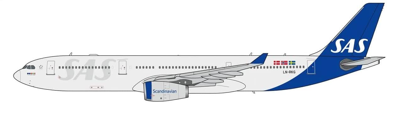 JC Wings 1:400 SAS Scandinavian Airlines Airbus A330-300 "Bele Viking" LN-RKT (XX40907)