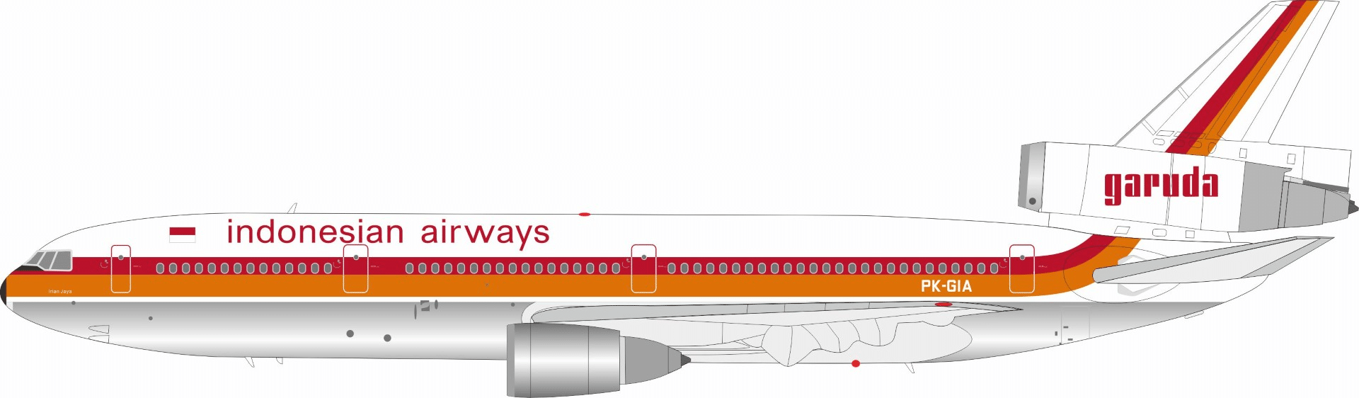 InFlight 200 1:200 Garuda Indonesia McDonnell Douglas DC-10-30 PK-GIA (IF103GA0626P)
