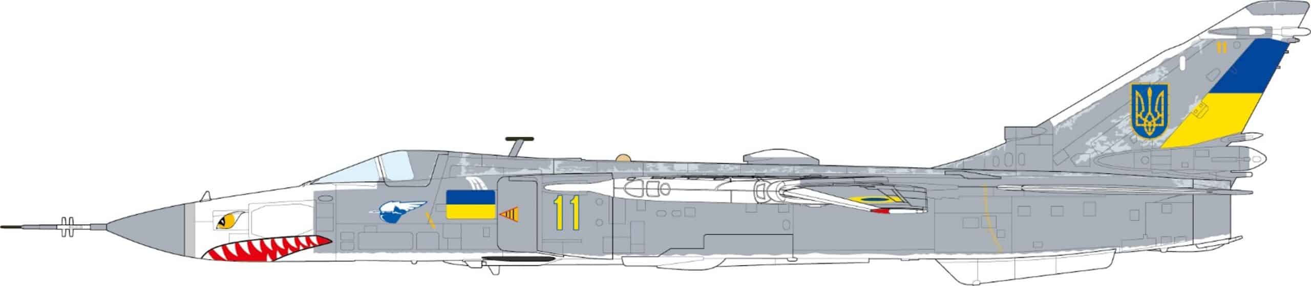 JC Wings Military 1:72 Ukrainian Air Force Sukhoi Su-24MR Fencer-E "Yellow 11" (JCW-72-SU24-003)