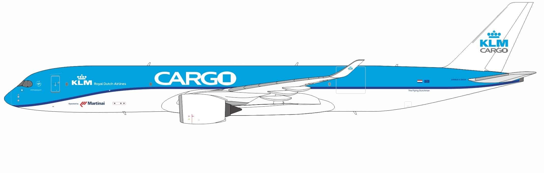 NG Models 1:400 KLM Royal Dutch Airlines Cargo Airbus A350F (NG46010)