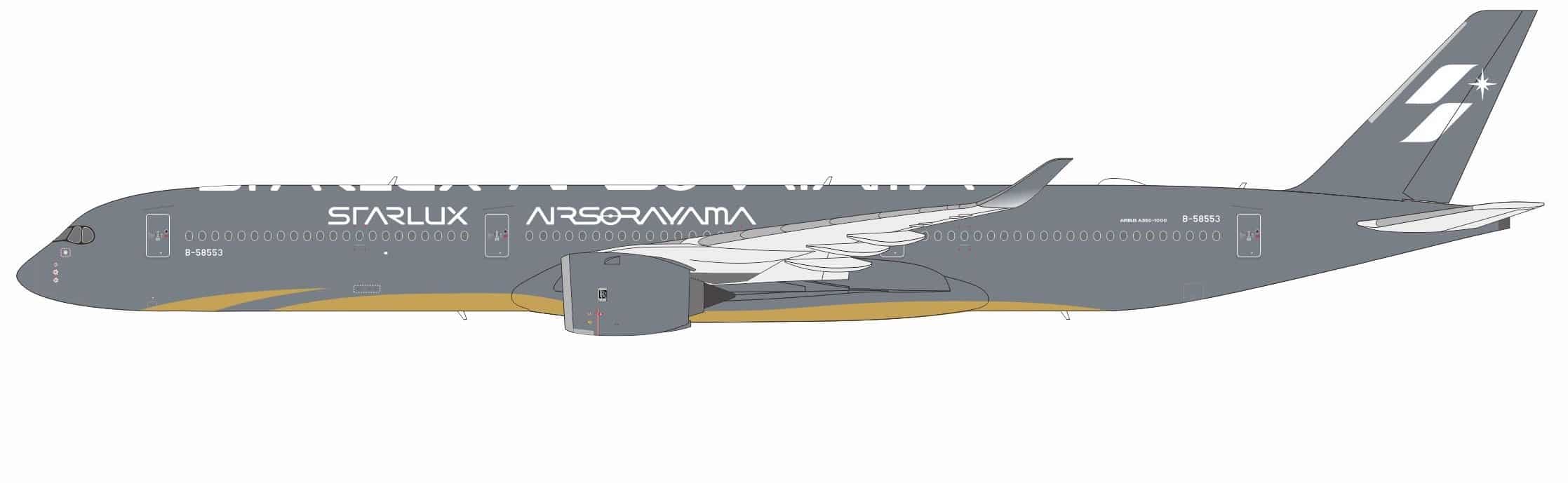 NG Models 1:400 STARLUX Airlines Airbus A350-1000 XWB "Airsorayama Silver" B-58553 (NG57046)