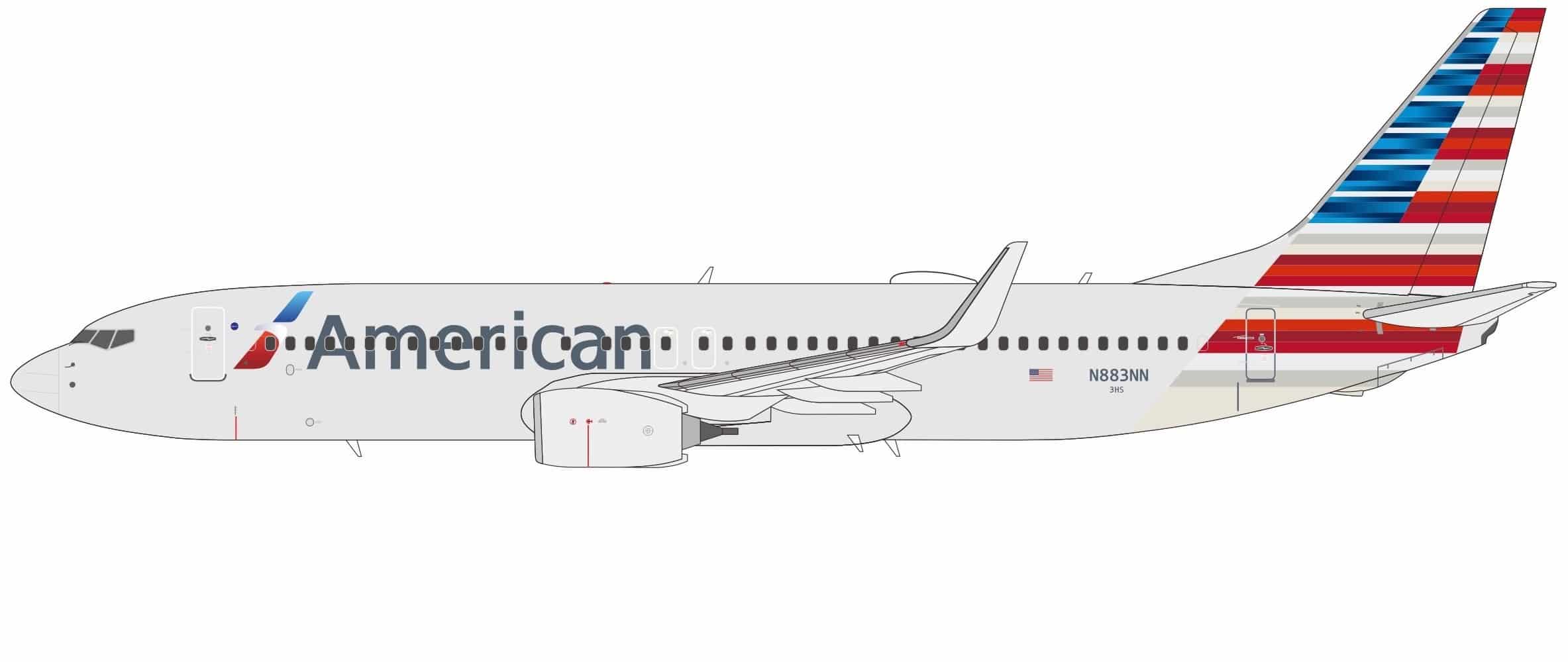 NG Models Ultimate 1:400 American Airlines Boeing B737-800w N883NN (NG58260)