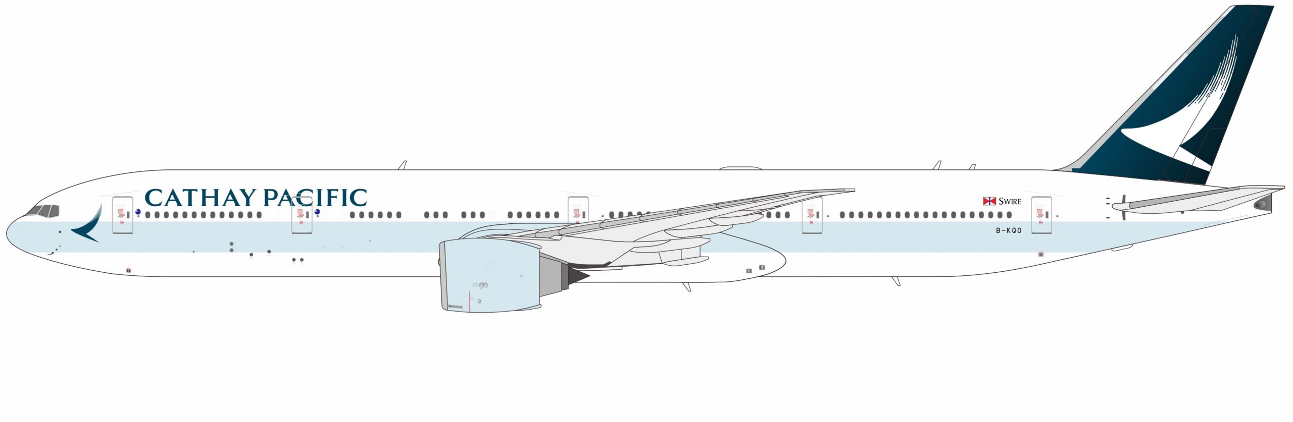 NG Models 1:400 Cathay Pacific Boeing B777-300(ER) B-KQO (NG73105)