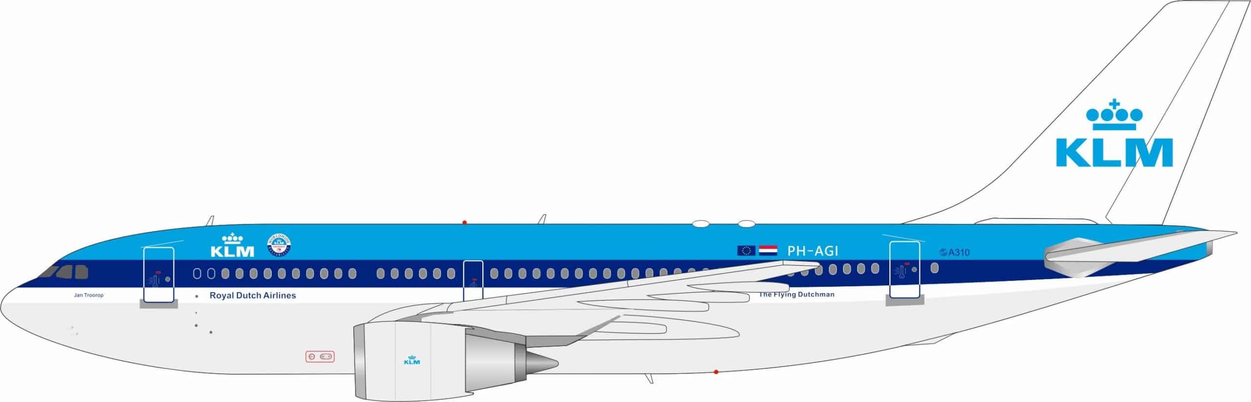 InFlight 200 1:200 KLM Royal Dutch Airlines Airbus A310-200 "Jan Toorop" PH-AGI (IF310KL0726)