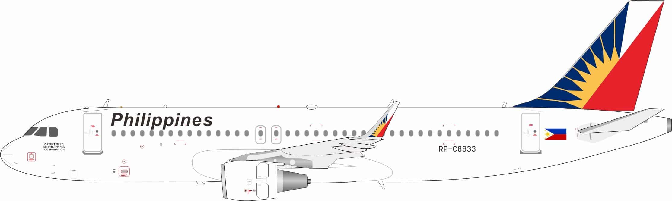 InFlight 200 1:200 Philippine Airlines (PAL Express) Airbus A320-200S RP-C8933 (IF320PAL0926)